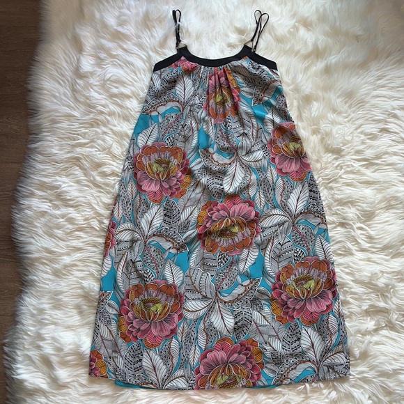 Trina Turk Multicolored Floral Print Silk Maxi Dress
